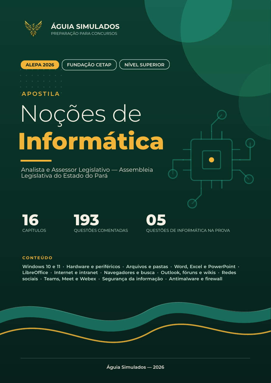 Capa da Apostila de Informática — Analista e Assessor Legislativo, ALEPA 2026
