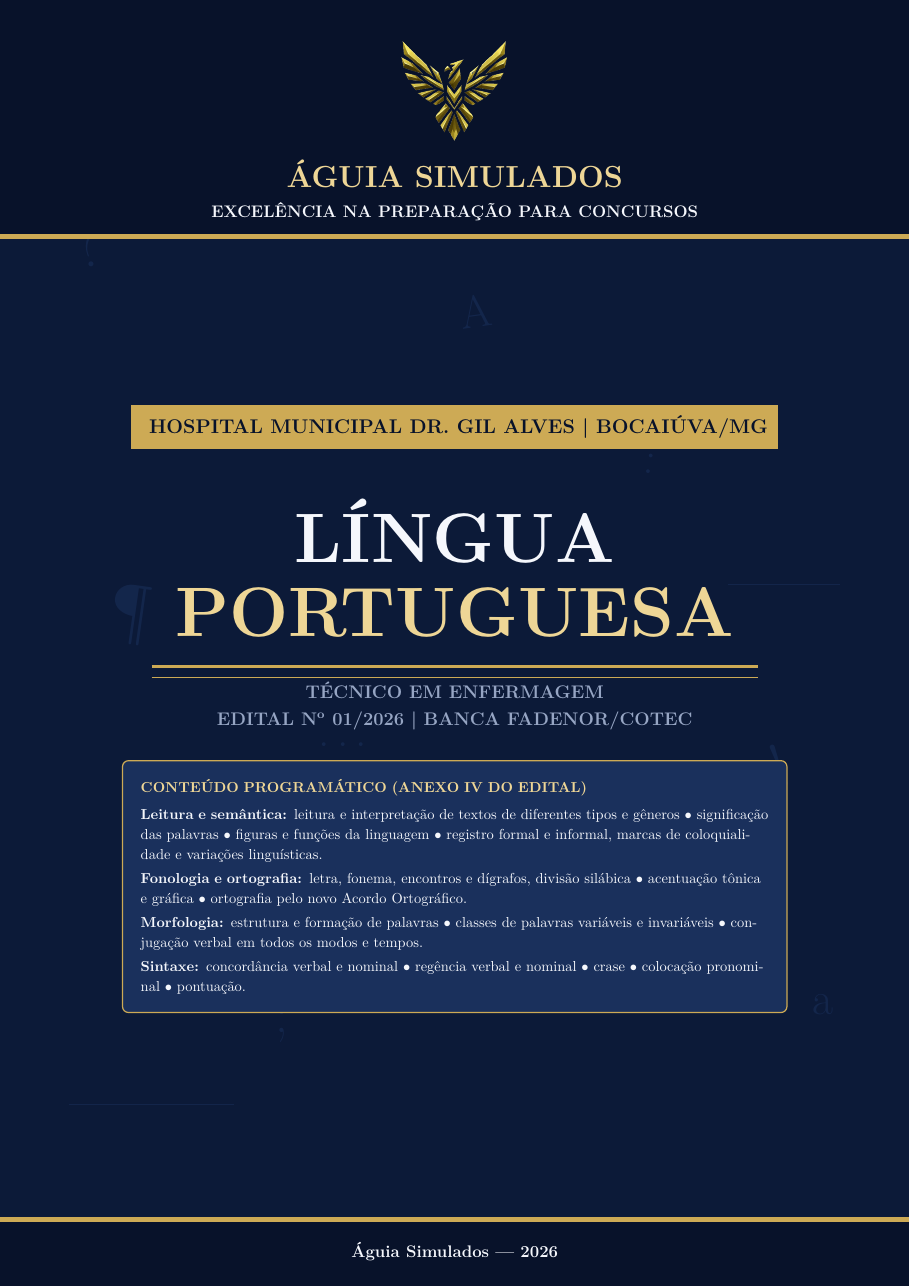Apostila de Língua Portuguesa – Hospital Gil Alves (Bocaiúva/MG) 2026