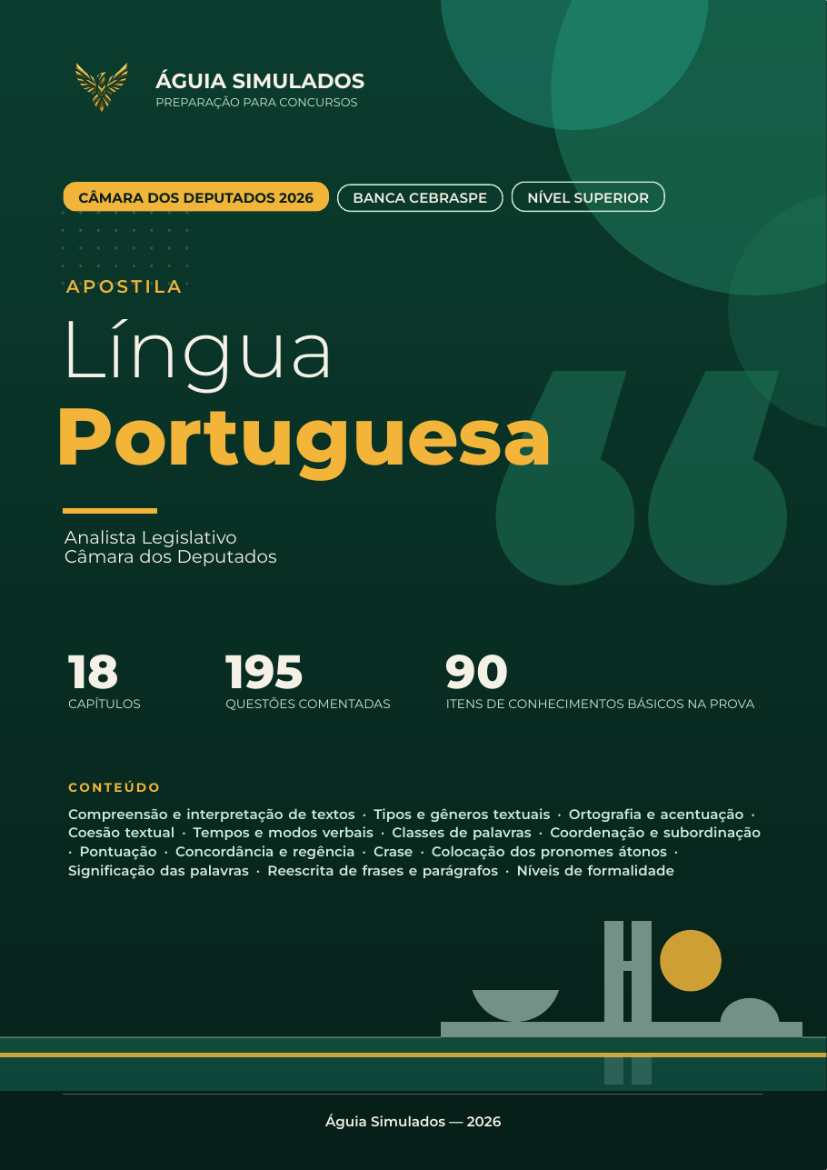 Capa da Apostila de Língua Portuguesa — Câmara dos Deputados 2026