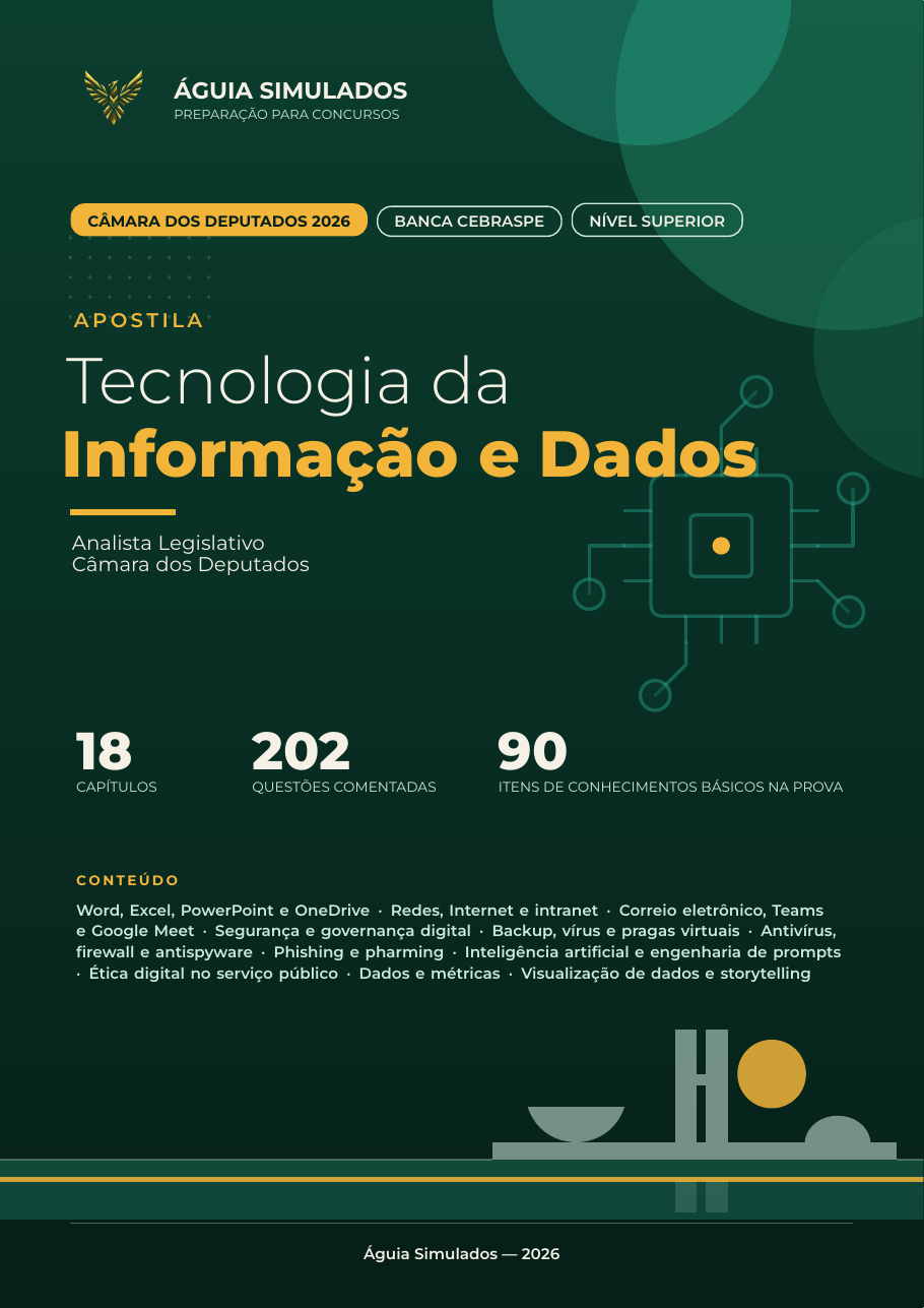 Capa da Apostila de Tecnologia da Informação e Dados — Câmara dos Deputados 2026