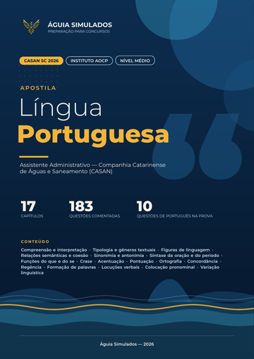Capa da Apostila de Língua Portuguesa — CASAN SC 2026