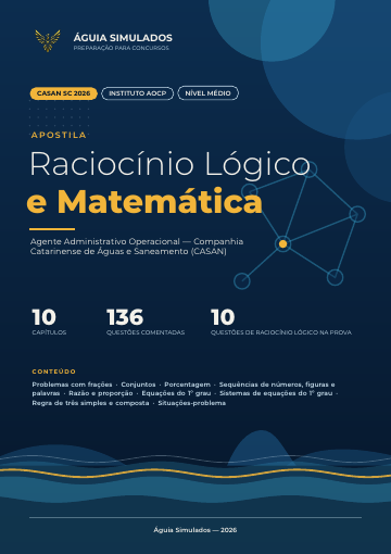 Capa da Apostila de Raciocínio Lógico e Matemática — CASAN SC 2026