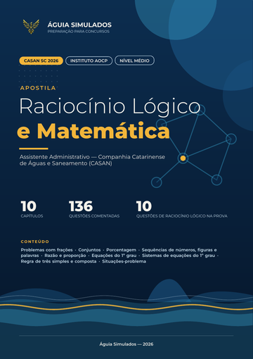 Capa da Apostila de Raciocínio Lógico e Matemática — CASAN SC 2026