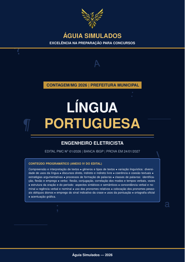 Apostila de Língua Portuguesa – Contagem/MG 2026, Edital PMC nº 01/2026