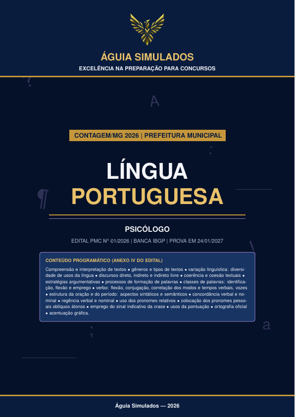 Apostila de Língua Portuguesa – Contagem/MG 2026, Edital PMC nº 01/2026