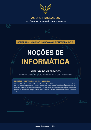 Capa da Apostila de Informática — Analista de Operações, CREMERJ 2026