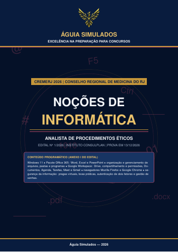 Capa da Apostila de Informática — Analista de Procedimentos Éticos, CREMERJ 2026