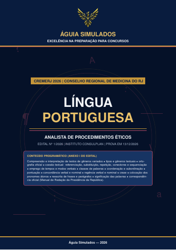 Capa da Apostila de Língua Portuguesa — Analista de Procedimentos Éticos, CREMERJ 2026