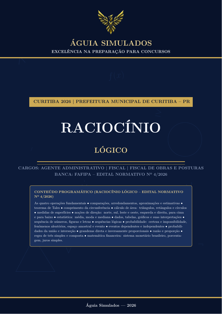 Apostila de Raciocínio Lógico – Curitiba/PR 2026