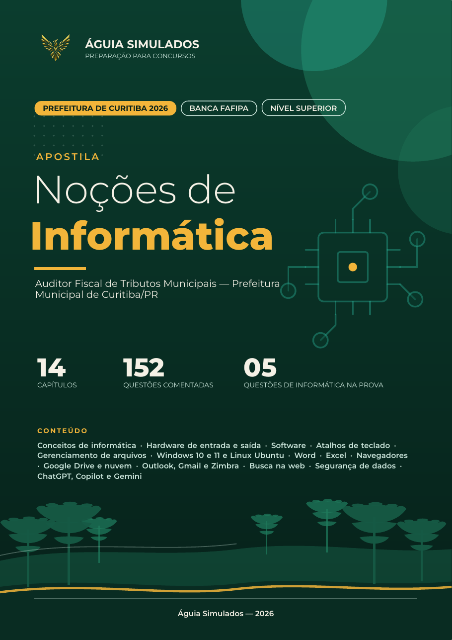 Capa da Apostila de Noções de Informática — Curitiba/PR 2026