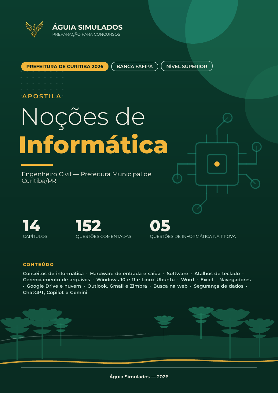 Capa da Apostila de Noções de Informática — Curitiba/PR 2026