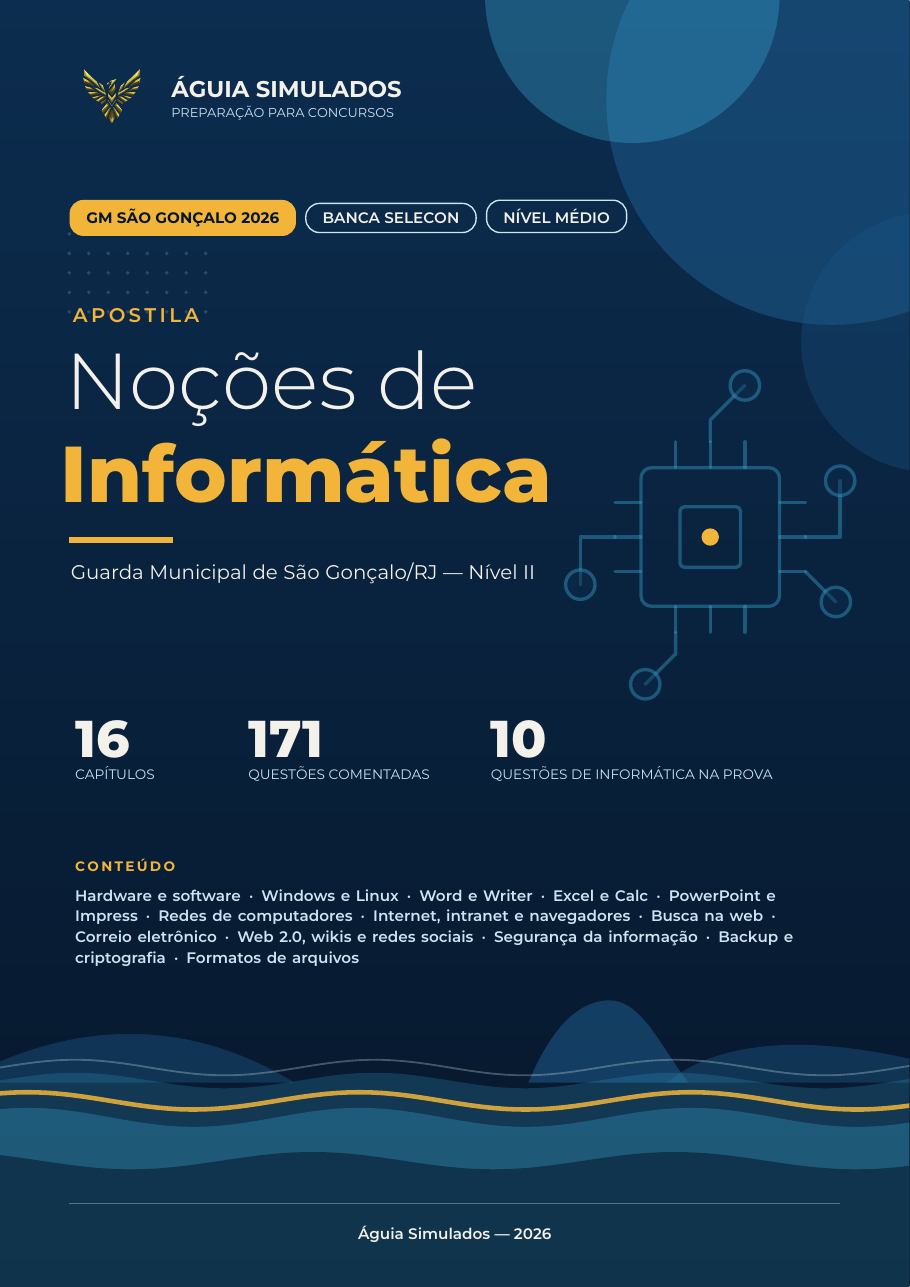 Capa da Apostila de Informática — Guarda Municipal de São Gonçalo/RJ 2026