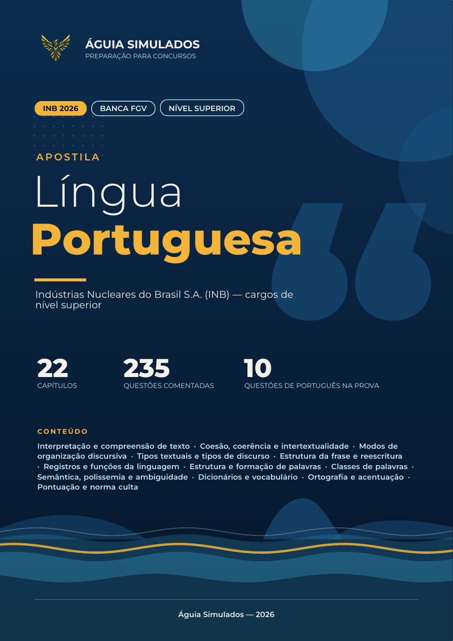 Capa da Apostila de Língua Portuguesa — INB 2026