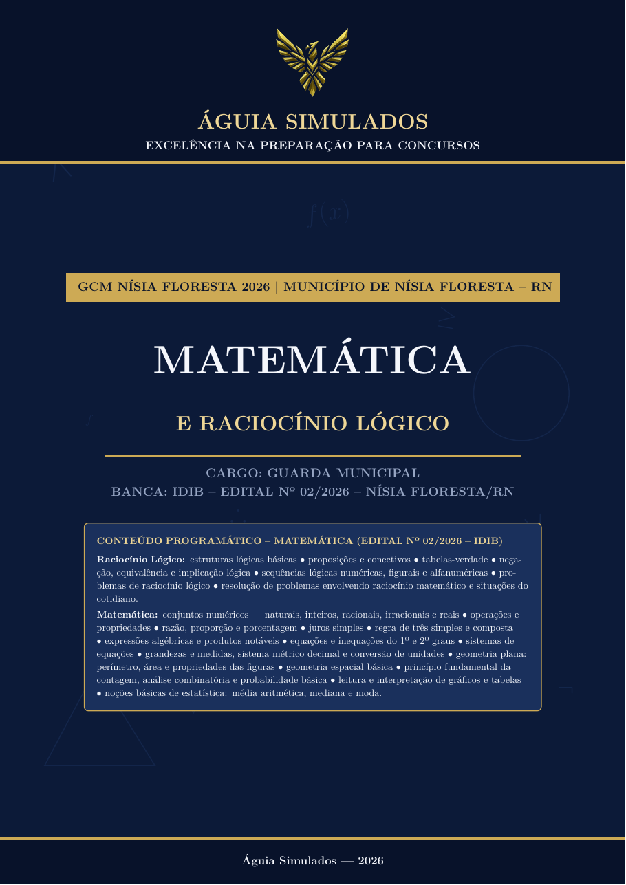 Apostila Bônus de Raciocínio Lógico e Matemática – GCM Nísia Floresta/RN 2026