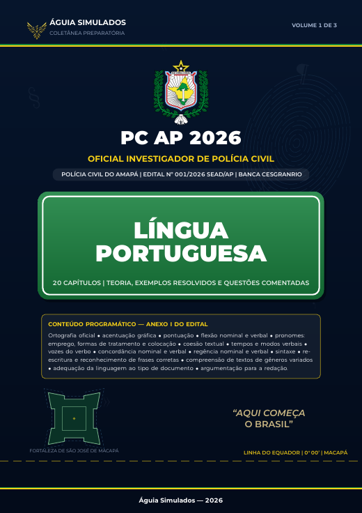 Capa da Apostila de Língua Portuguesa, PC AP 2026
