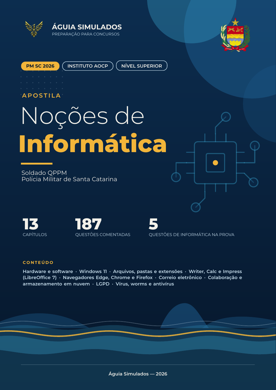 Capa da Apostila de Informática — PM SC 2026
