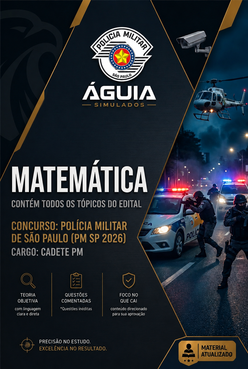 Apostila de Matemática para concurso Cadete PM SP 2026 banca VUNESP PDF
