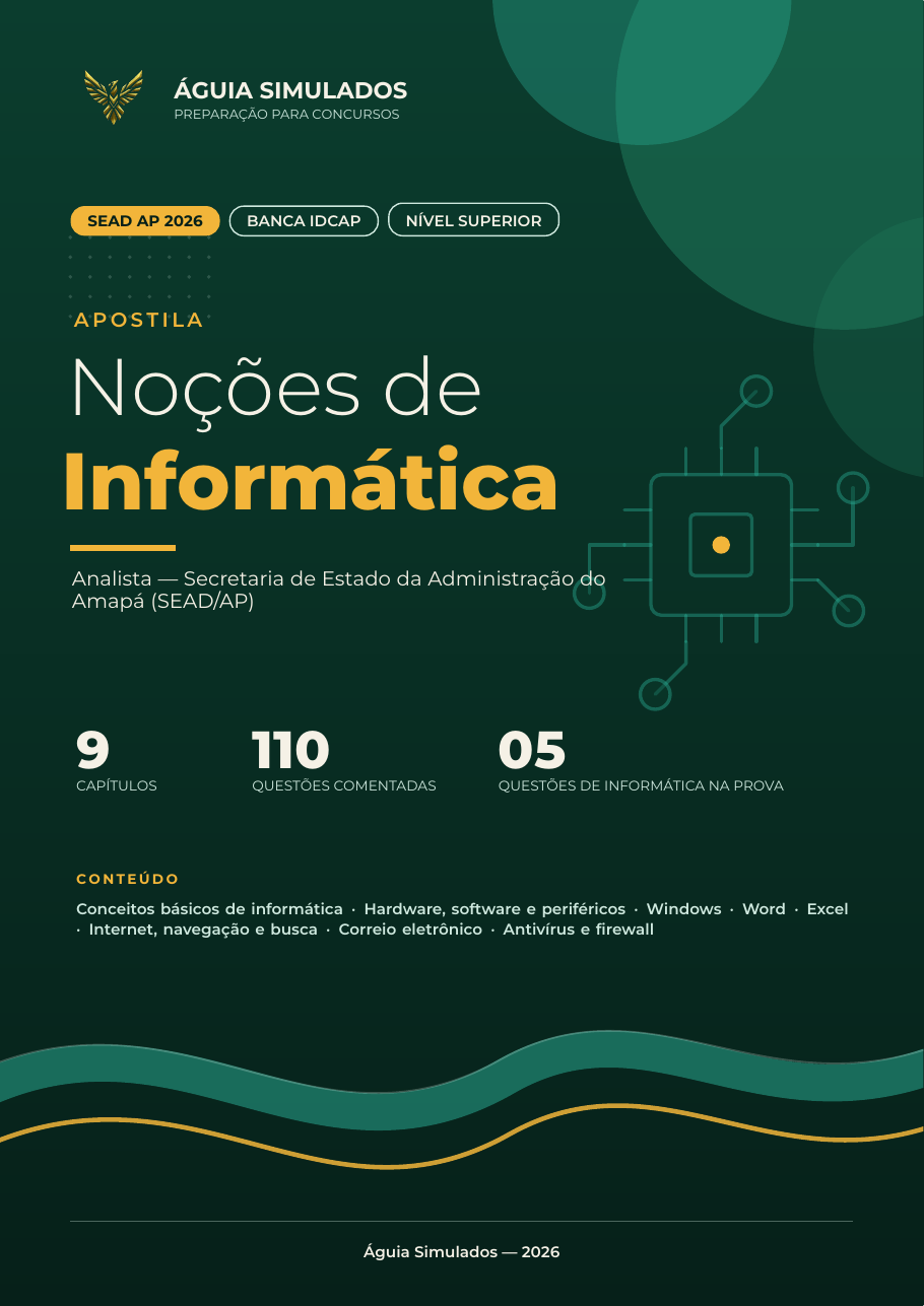 Capa da Apostila de Informática — Analista Administrativo, SEAD AP 2026