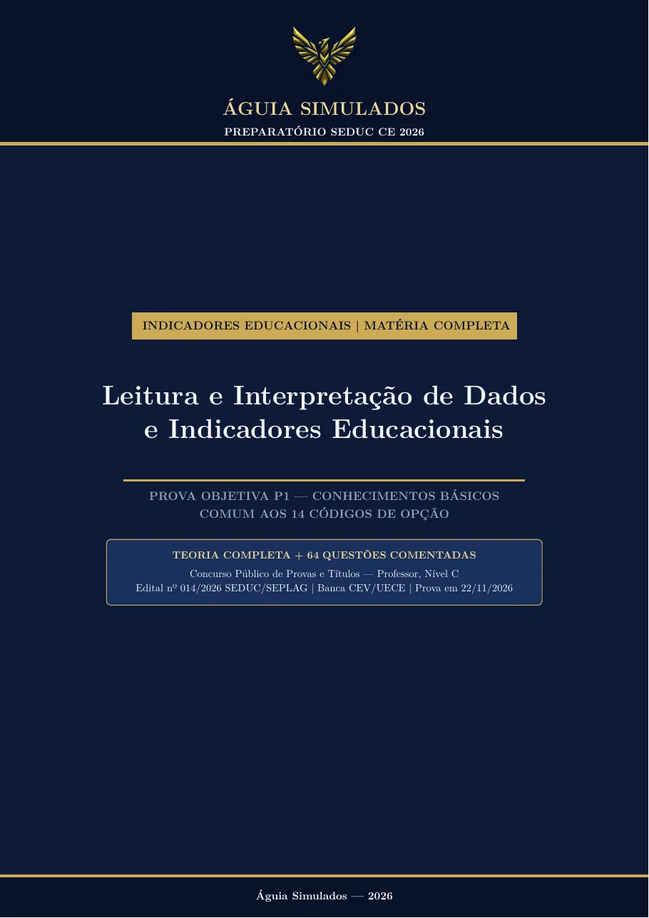 Capa do material de Indicadores Educacionais — SEDUC CE 2026