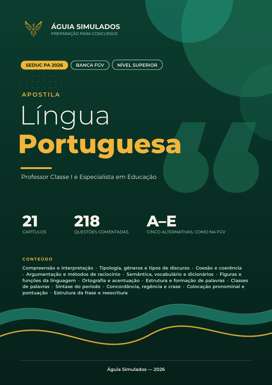Capa da Apostila de Língua Portuguesa — Nível Superior, SEDUC PA 2026
