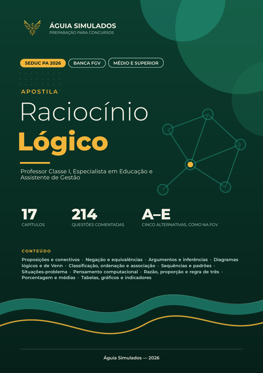 Capa da Apostila de Raciocínio Lógico, SEDUC PA 2026