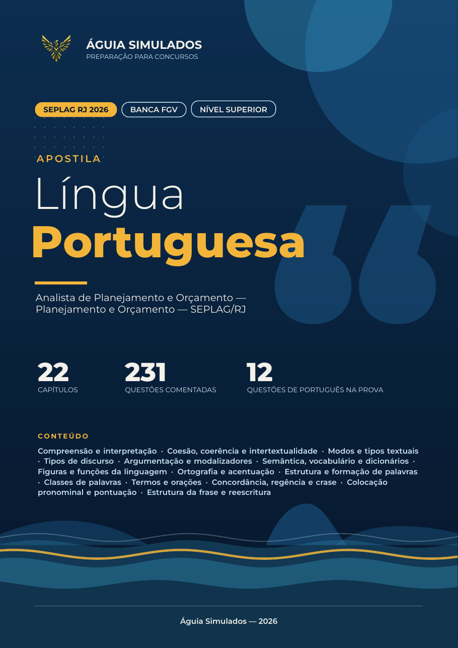 Capa da Apostila de Língua Portuguesa — SEPLAG RJ 2026