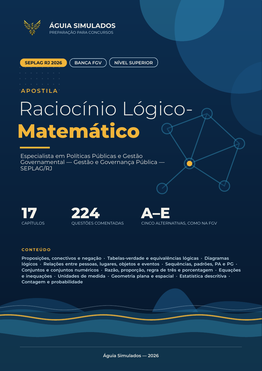 Capa da Apostila de Raciocínio Lógico-Matemático — SEPLAG RJ 2026