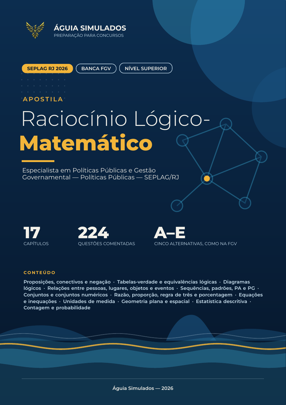 Capa da Apostila de Raciocínio Lógico-Matemático — SEPLAG RJ 2026