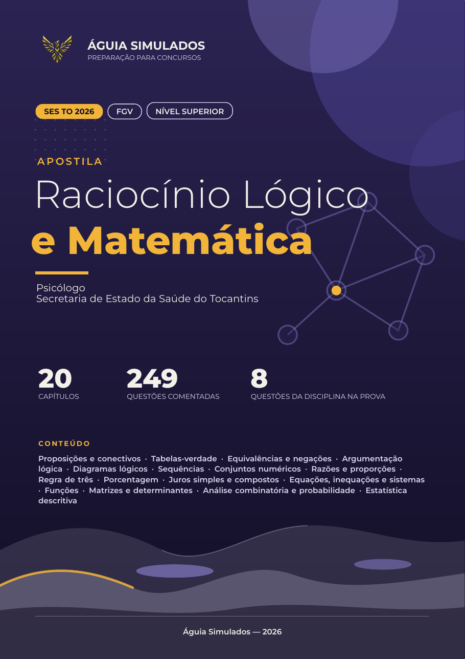 Capa da Apostila de Raciocínio Lógico e Matemática — SES/TO 2026