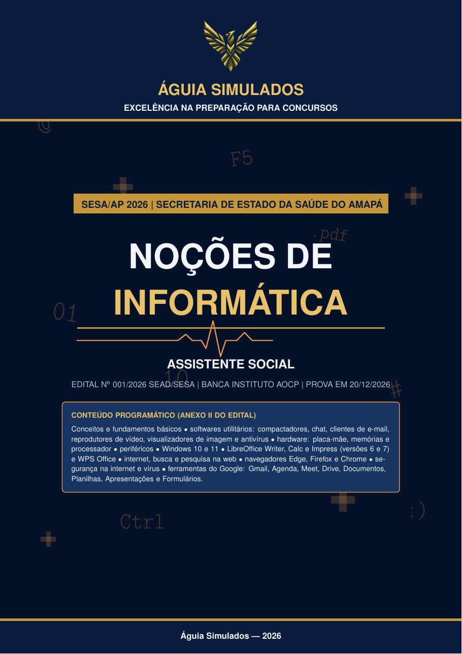 Capa da Apostila de Informática — Assistente Social, SESA AP 2026