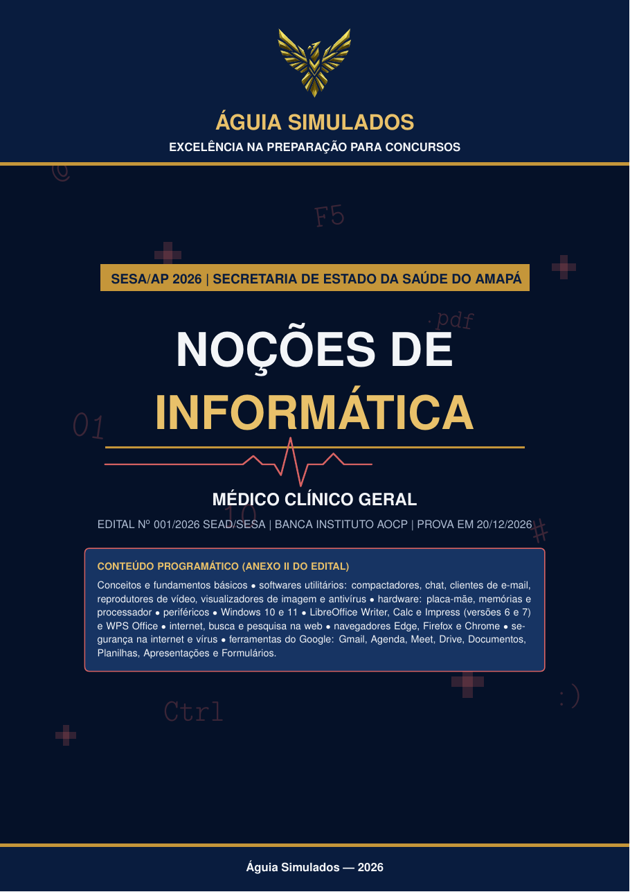 Capa da Apostila de Informática — Médico Clínico Geral, SESA AP 2026
