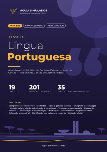 Capa da Apostila de Língua Portuguesa — TCDF 2026