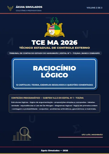 Capa da Apostila de Raciocínio Lógico, TCE MA 2026