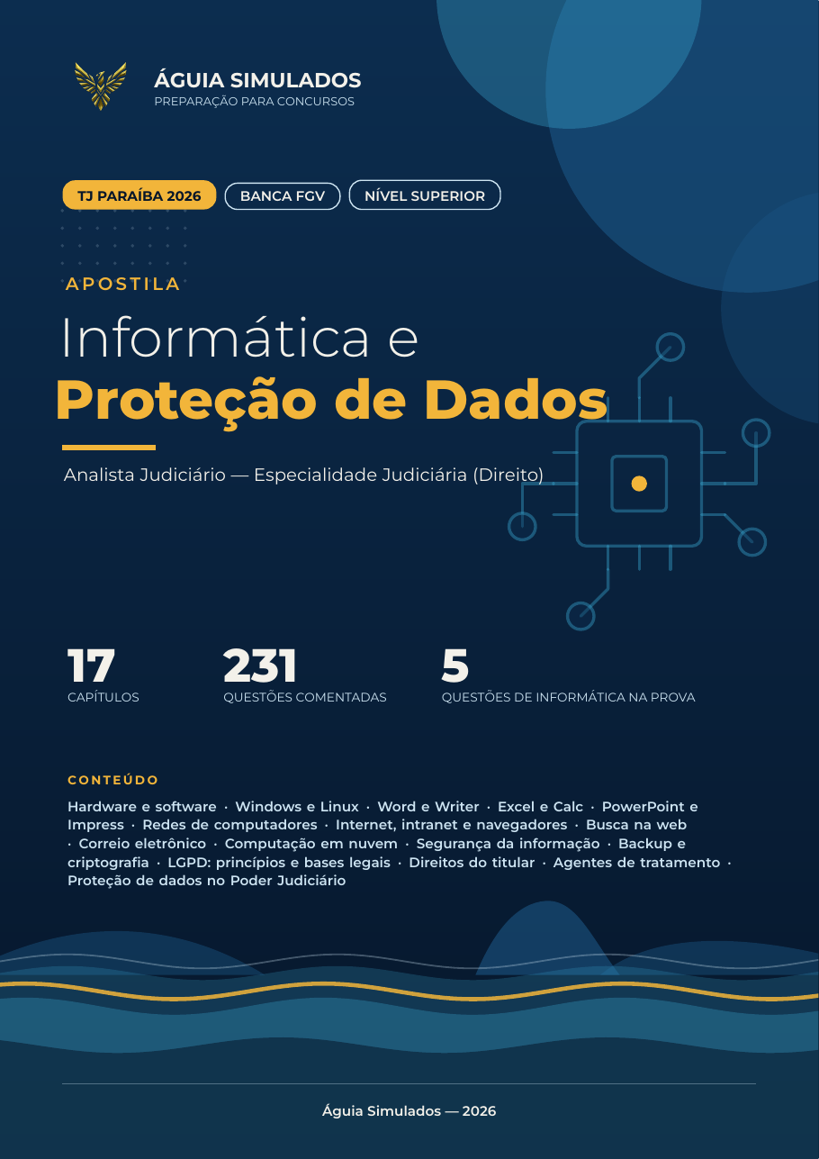 Capa da Apostila de Informática e Proteção de Dados — TJ PB 2026