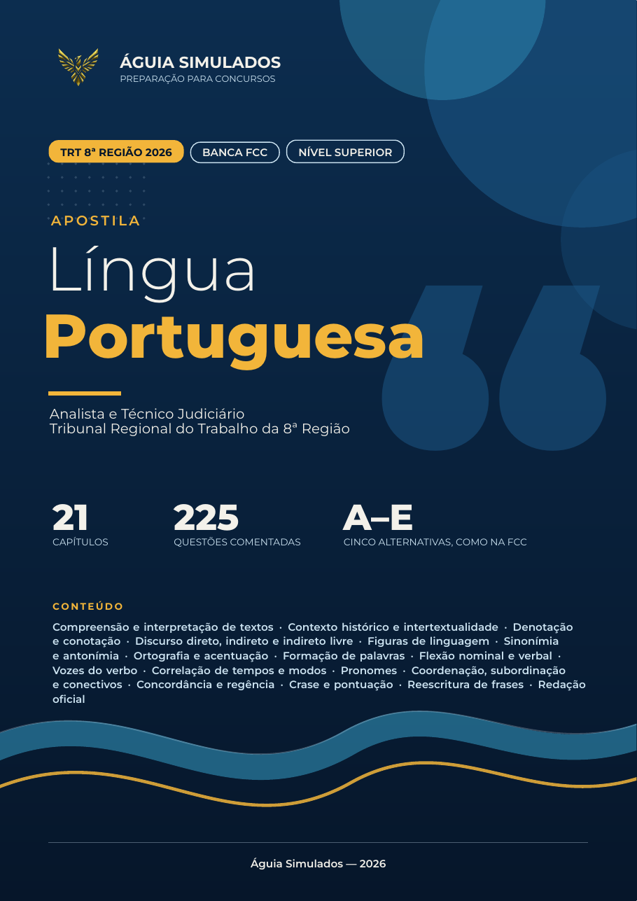 Capa da Apostila de Língua Portuguesa — TRT 8ª Região 2026